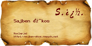 Sajben Ákos névjegykártya